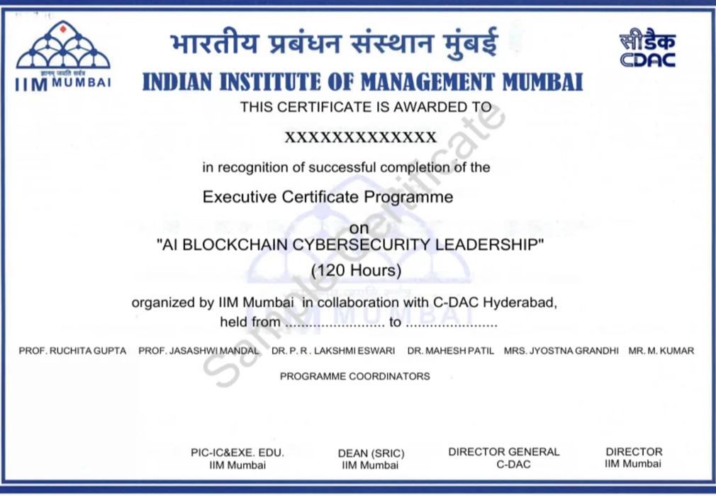 Sample Certificate of Completion